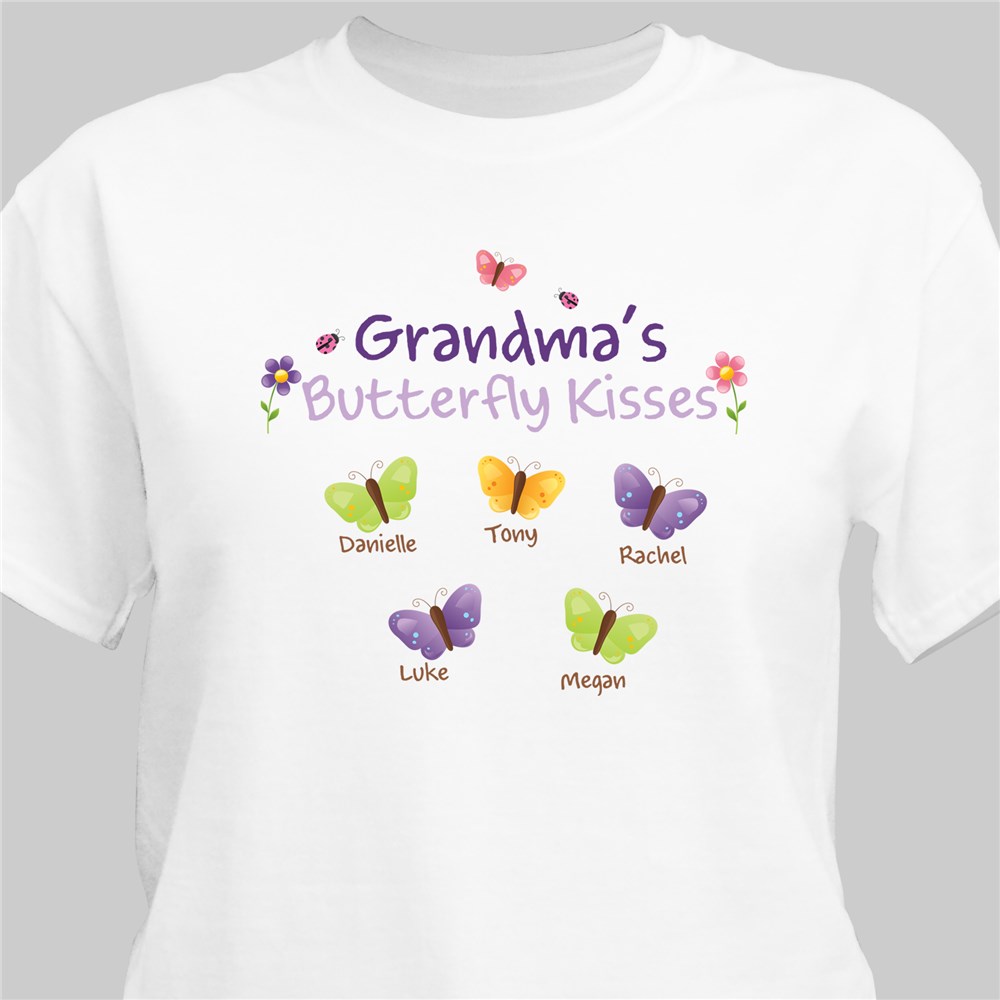 Butterfly Kisses Personalized T-shirt | Personalized Grandma Shirts