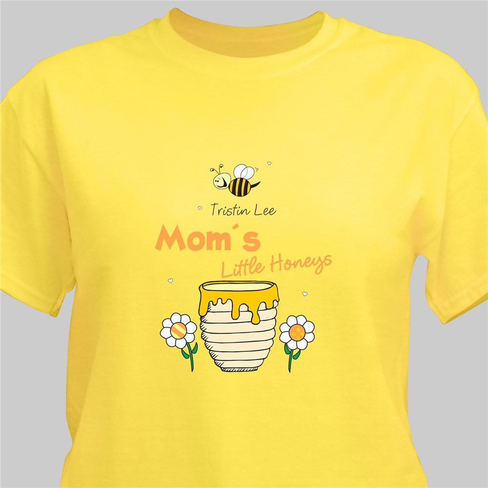 Personalized Little Honeys Yellow T-Shirt | Mom Shirts
