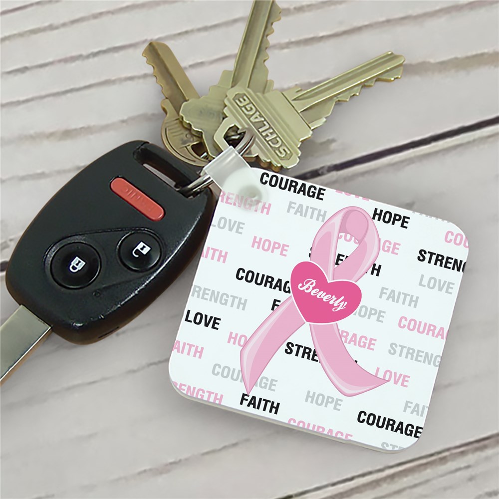 Hope and Love Personalized Breast Cancer Key Chain 336630