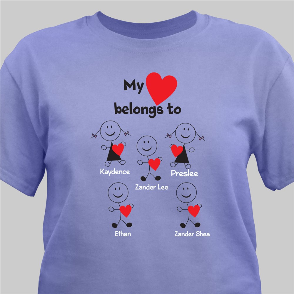 Personalized Belongs To Heart T-Shirt | Personalized Grandma Shirts