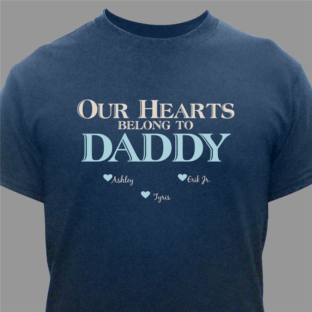Personalized Our Hearts Belong To Him T-Shirt | Dad Shirts