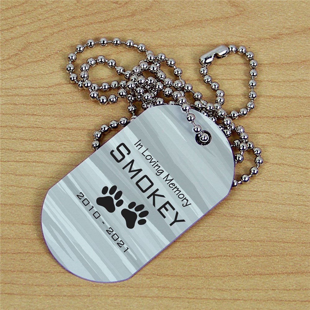 pet memorial dog tag necklace