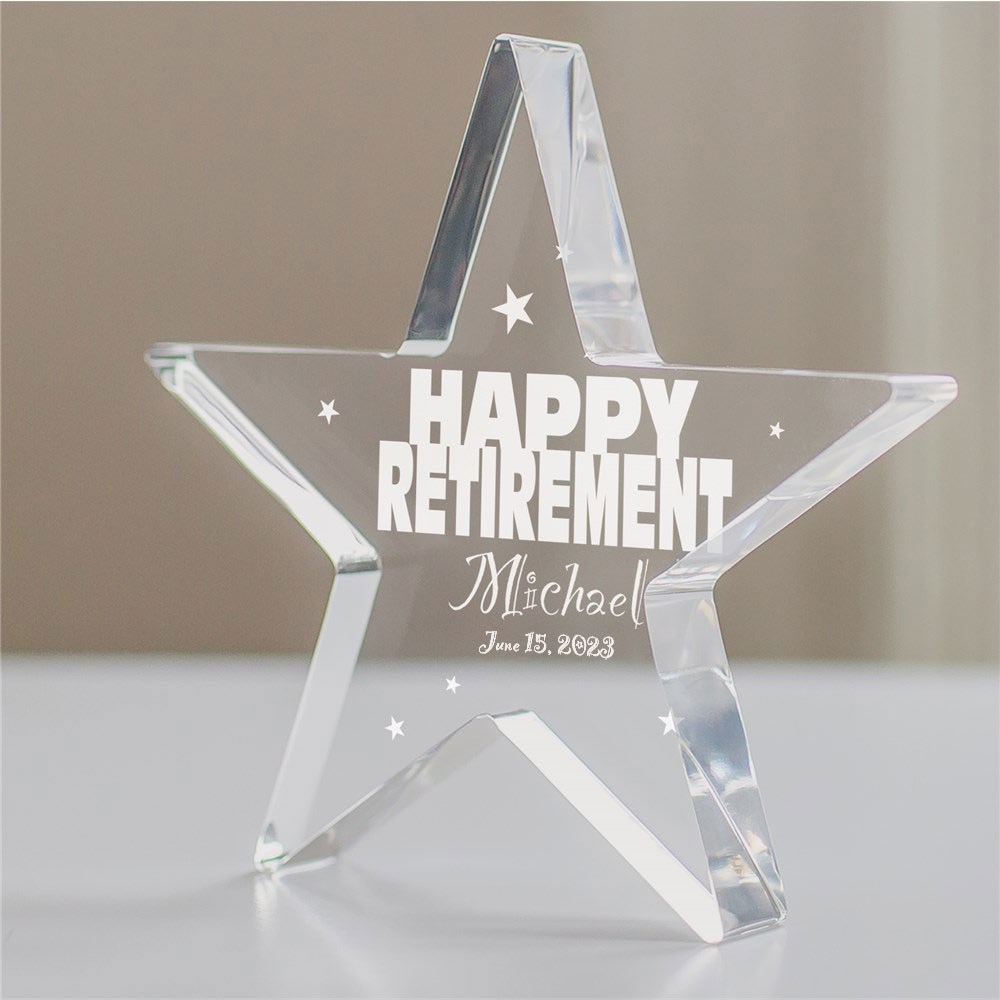 Engraved Happy Retirement Star Keepsake 356017