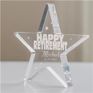 Engraved Happy Retirement Star Keepsake 356017