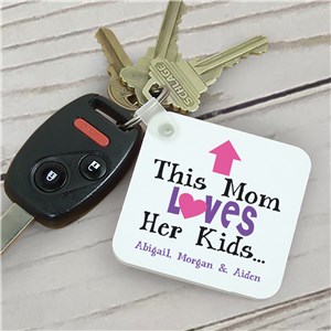 Personalized This Mom Loves Her Kids Key Chain | Personalized Keychains