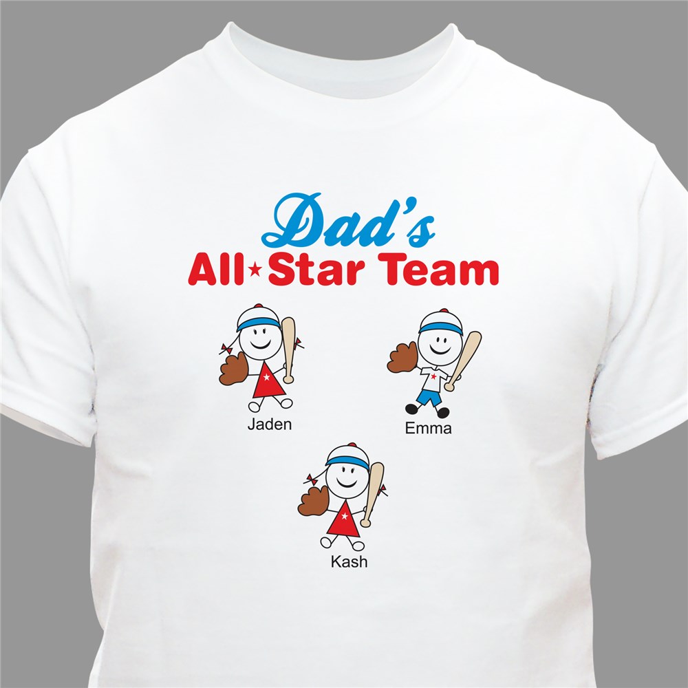 Dad's All Star Team Personalized T-Shirt | Personalized T-shirts