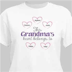 Personalized Heart Belongs To T-Shirt | Grandma Shirts