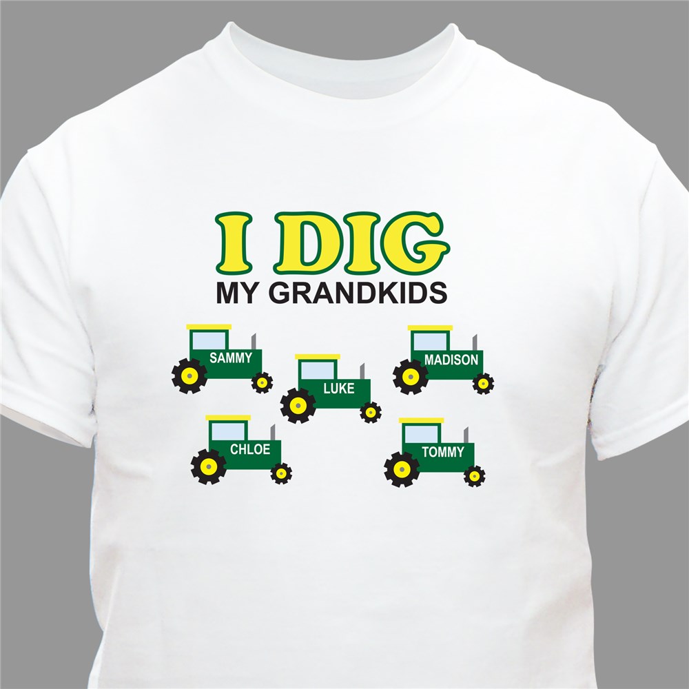 Personalized I Dig My Kids T-Shirt | Grandpa Gifts