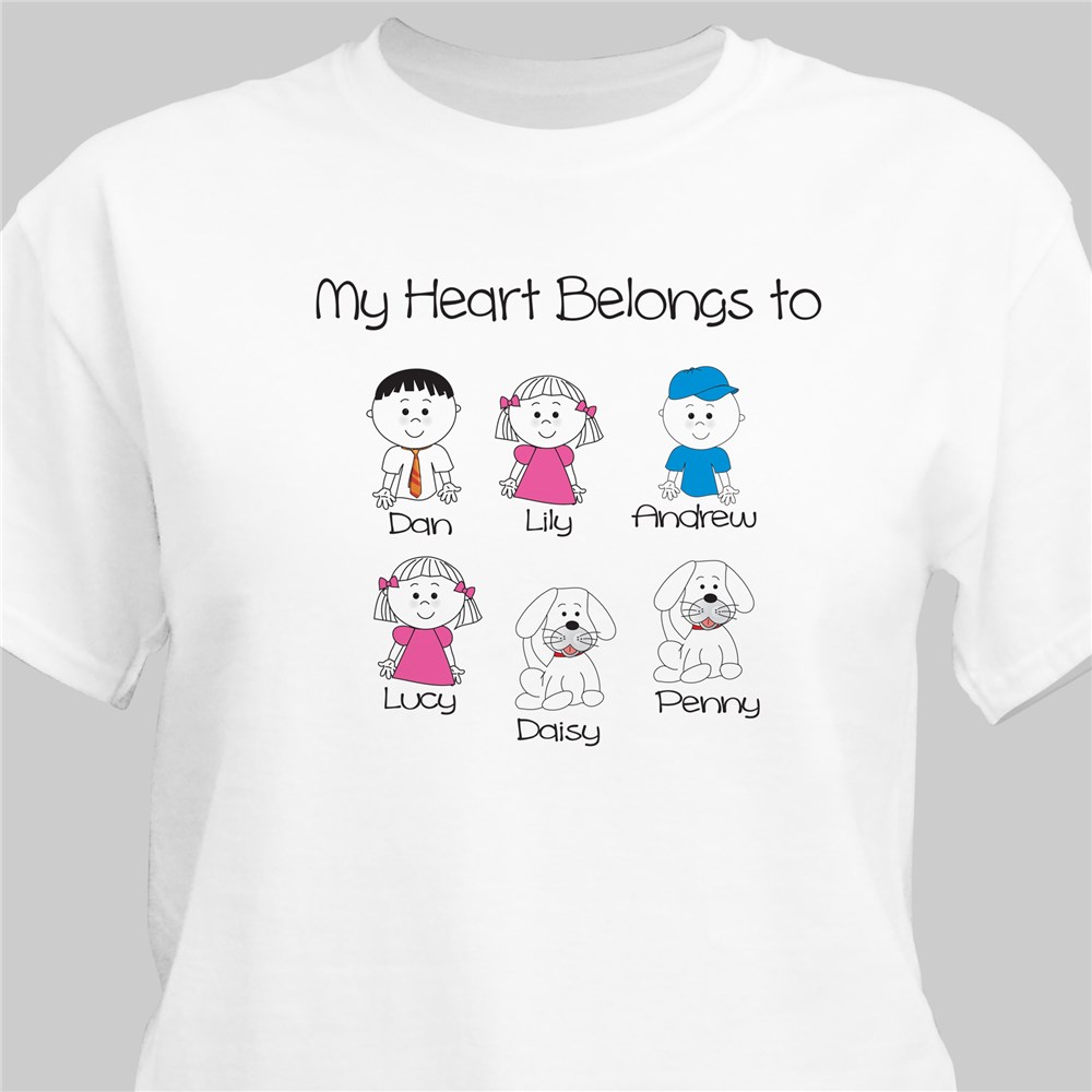 Personalized My Heart Belongs to Family T-Shirt | Father's Day Shirts