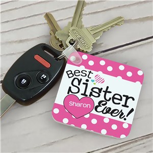 Personalized Best Sister Ever Key Chain | Personalized Sister Gifts