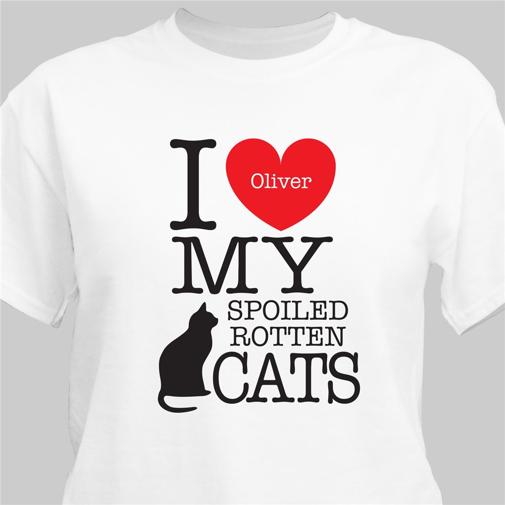 Personalized I Love My Spoiled Cat T-Shirt | Personalized T-shirts