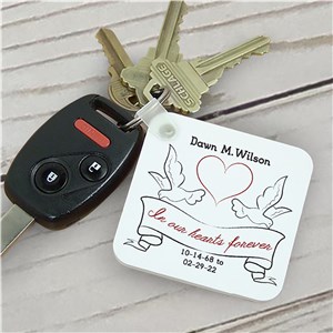 Personalized In Our Hearts Memorial Key Chain