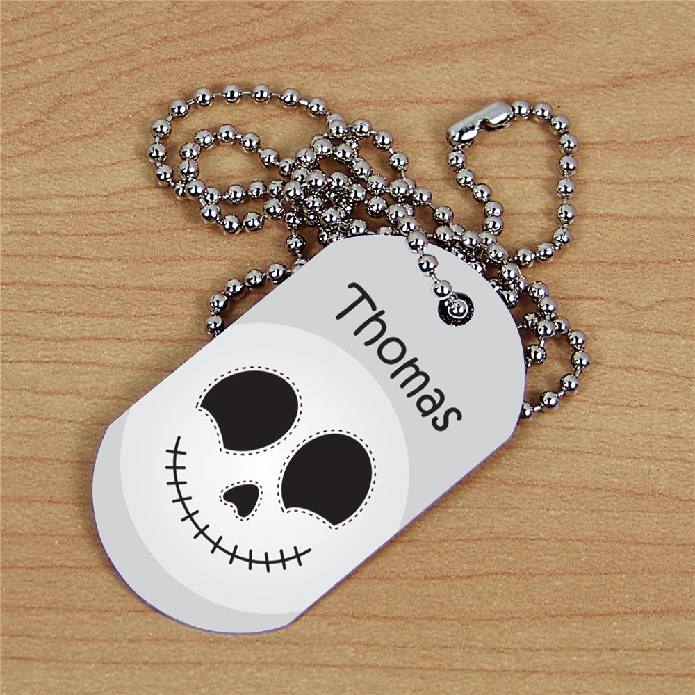 Personalized Skeleton Halloween Dog Tag GiftsForYouNow