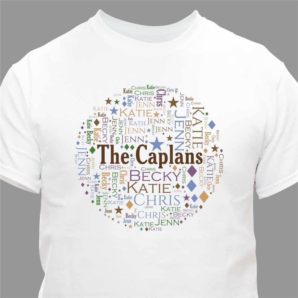 Family Circle Word-Art T-shirt | Personalized Word Art