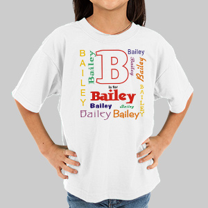 Image of A is for. Personalized Youth T-Shirt