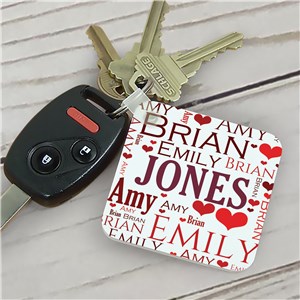 Personalized In Our Hearts Memorial Key Chain | Personalized Word Art