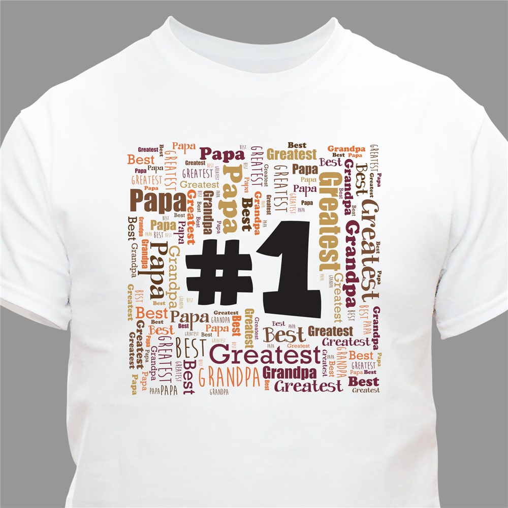 #1 Dad Word-Art T-Shirt | Personalized Shirts For Dad