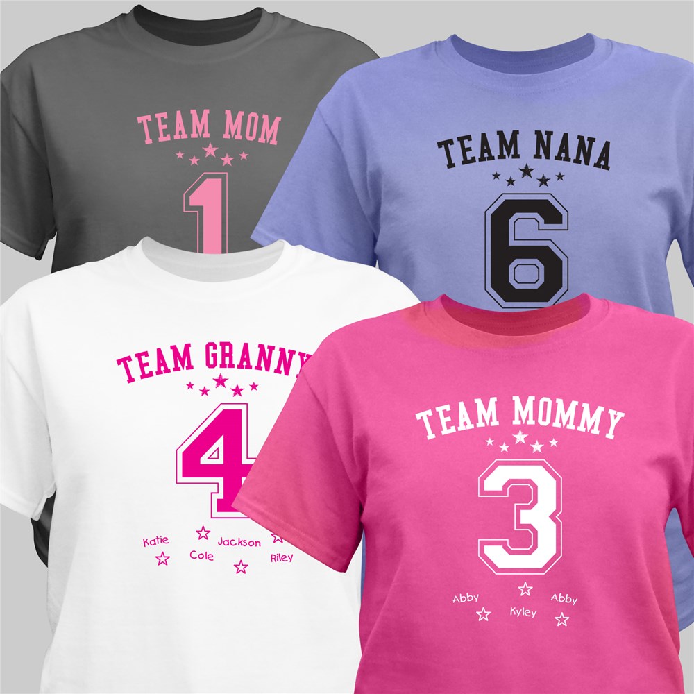 Personalized Team Mom T-Shirt | Mommy T Shirts