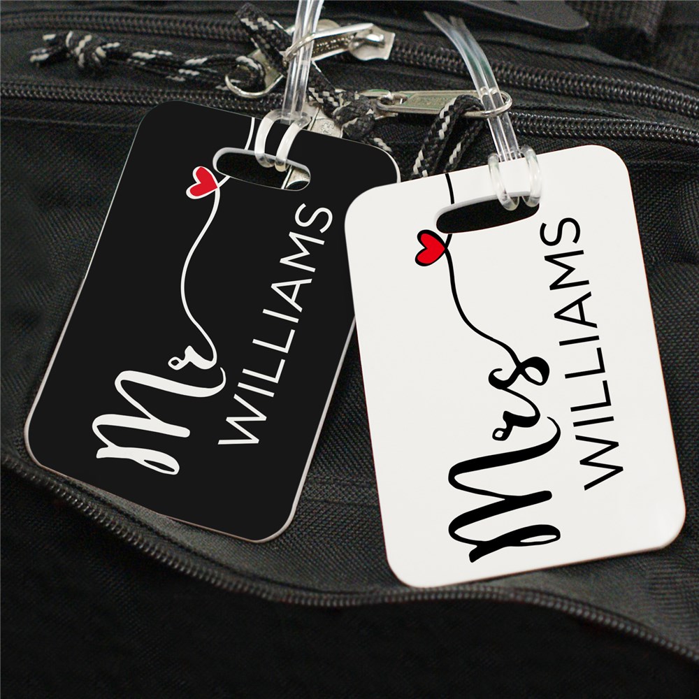 personalized mr. and mrs. luggage tags