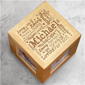Baby Word-Art Photo Cube | Personalized Baby Frames