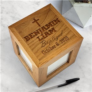Engraved Baby Baptism Photo Cube | Engraved Baptism Photo Cube