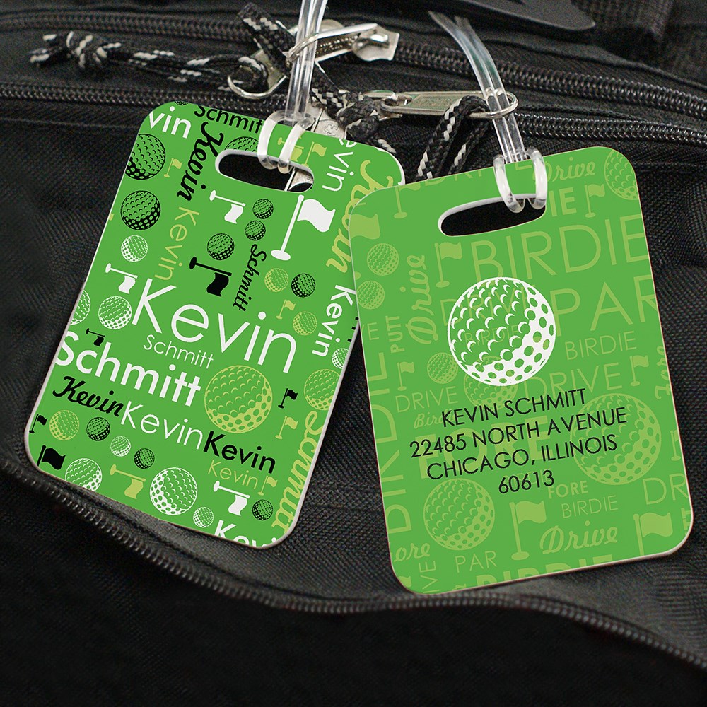 Personalized Golf Word-Art Luggage Tag
