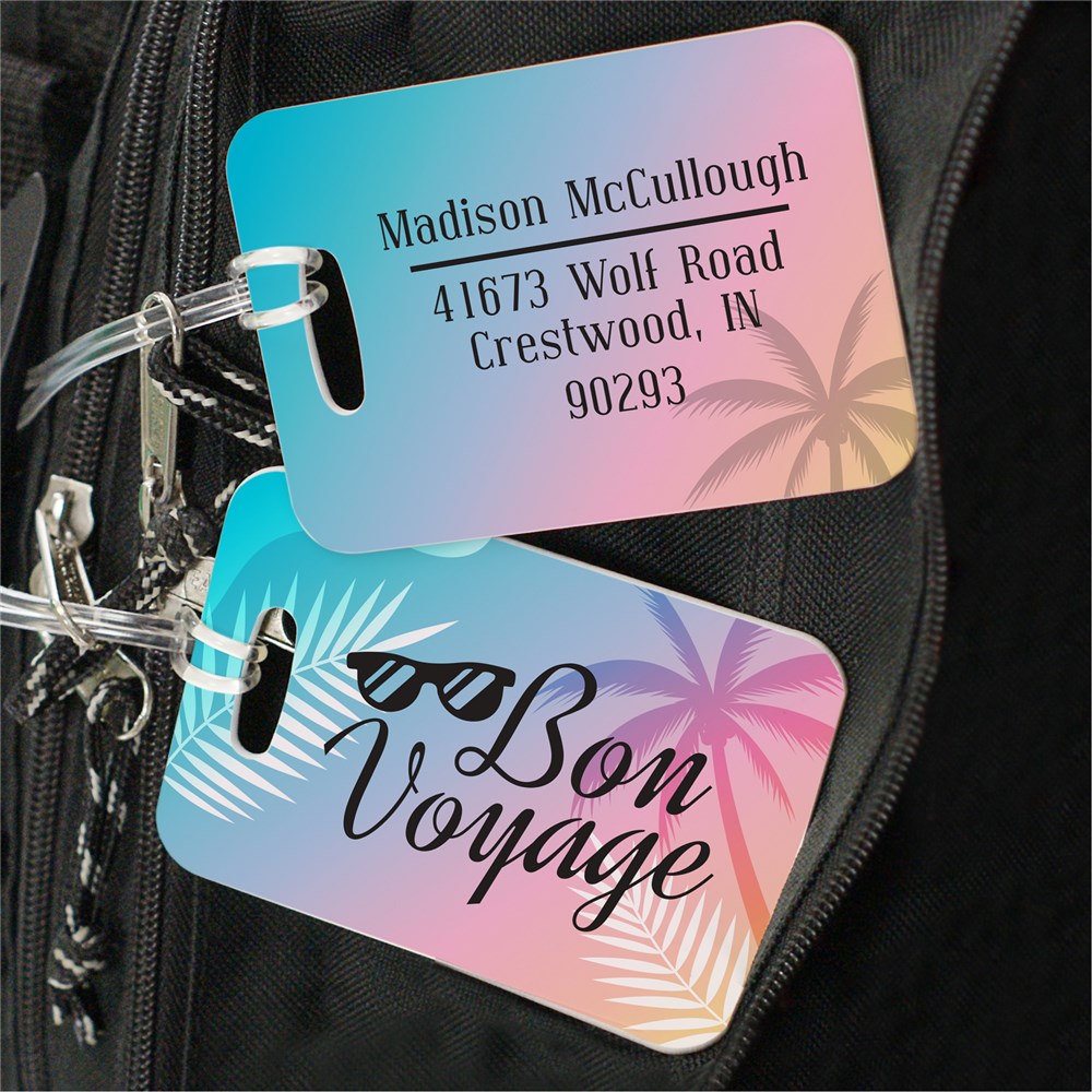 Personalized Bon Voyage Luggage Tag