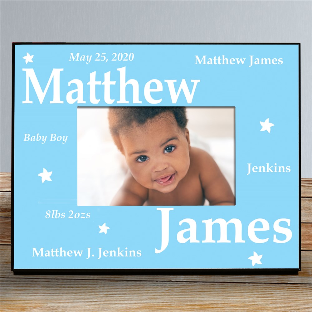 Custom Printed New Baby Boy Picture Frame | Baby Picture Frames
