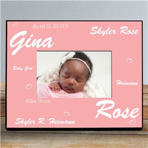 New Baby Girl Printed Frame | Baby Picture Frames
