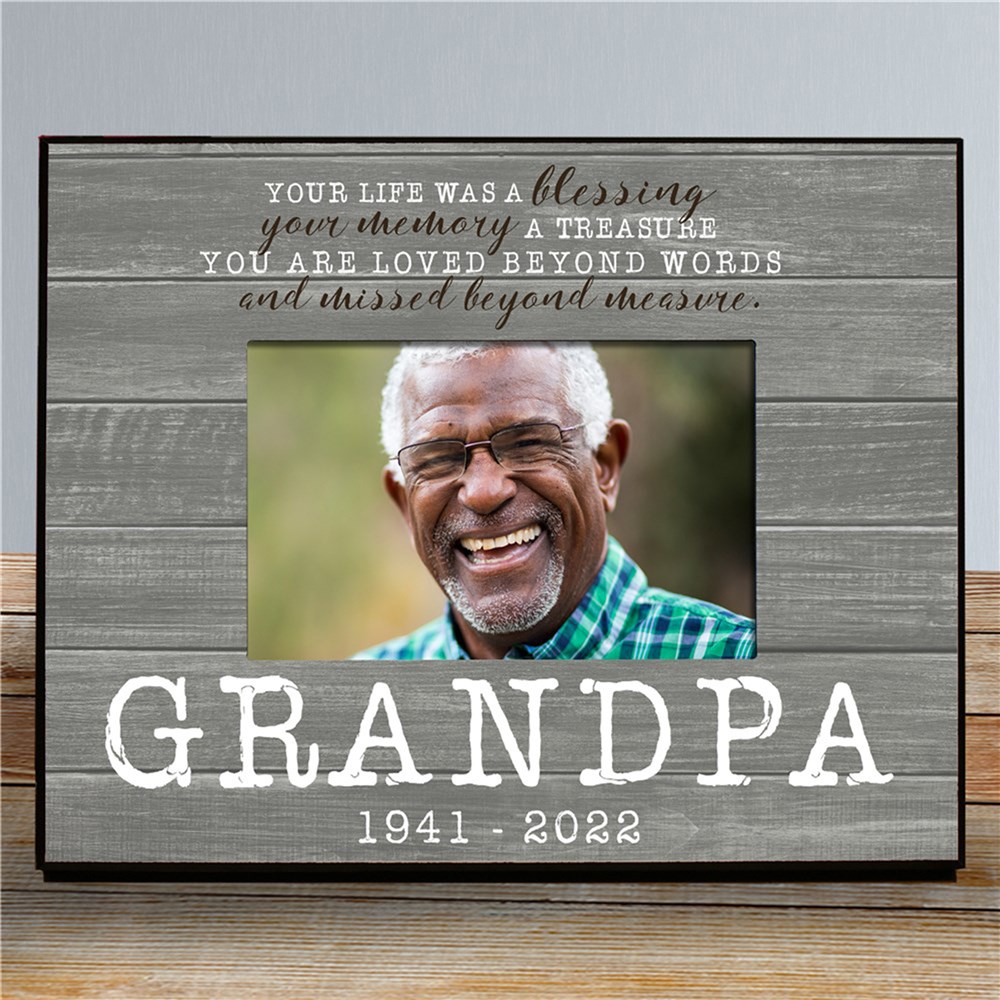 Personalized Memorial Frame | Wood Look Personalized Memorial Picture Frame