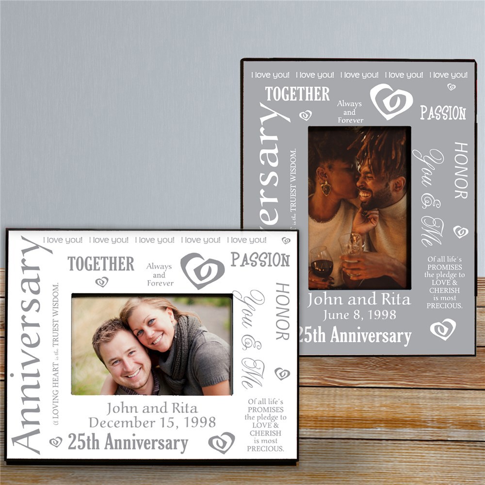 Personalized Silver Anniversary Photo Frame GiftsForYouNow