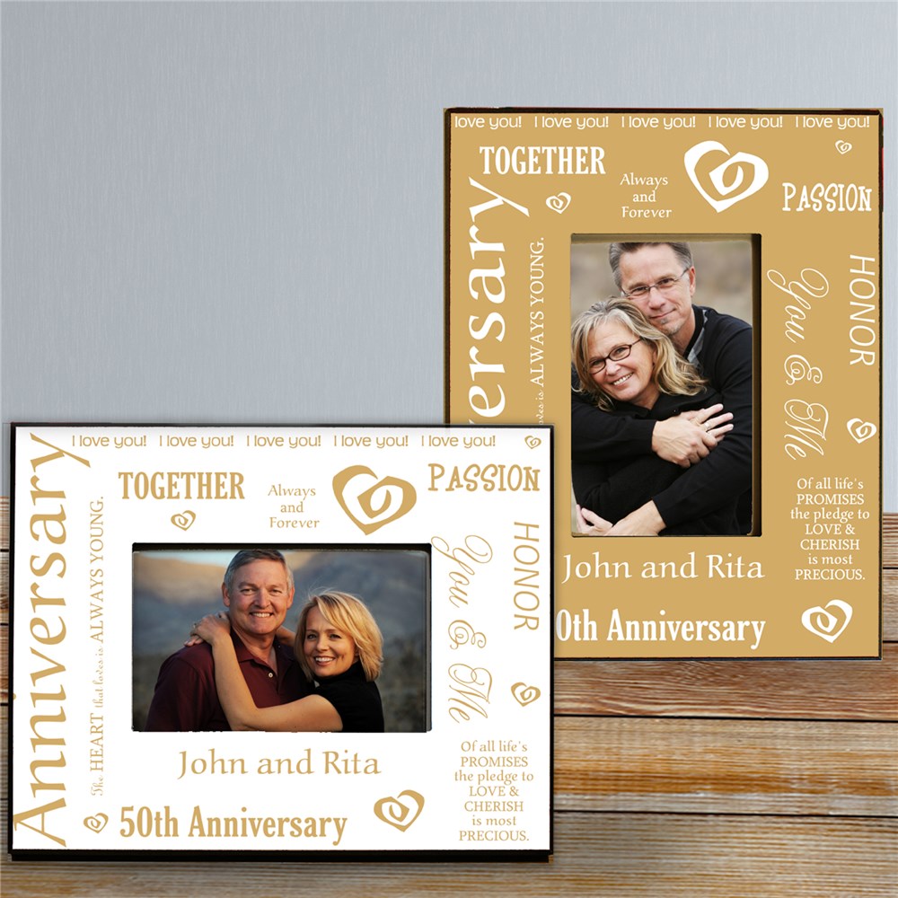 Personalized Golden Anniversary Picture Frame GiftsForYouNow