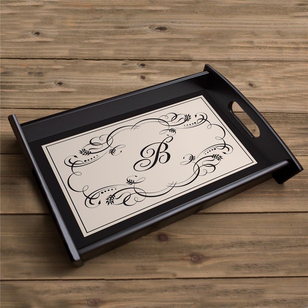 Monogrammed Serving Tray Keepsake Tray with Custom Initial