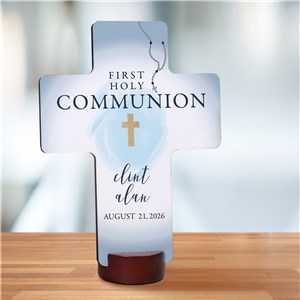 Personalized Blue Cloud Rosary Cross Keepsake 4218437