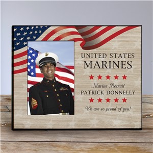 Personalized Wood Texture with Flag & Stars Printed Picture Frame 4219676