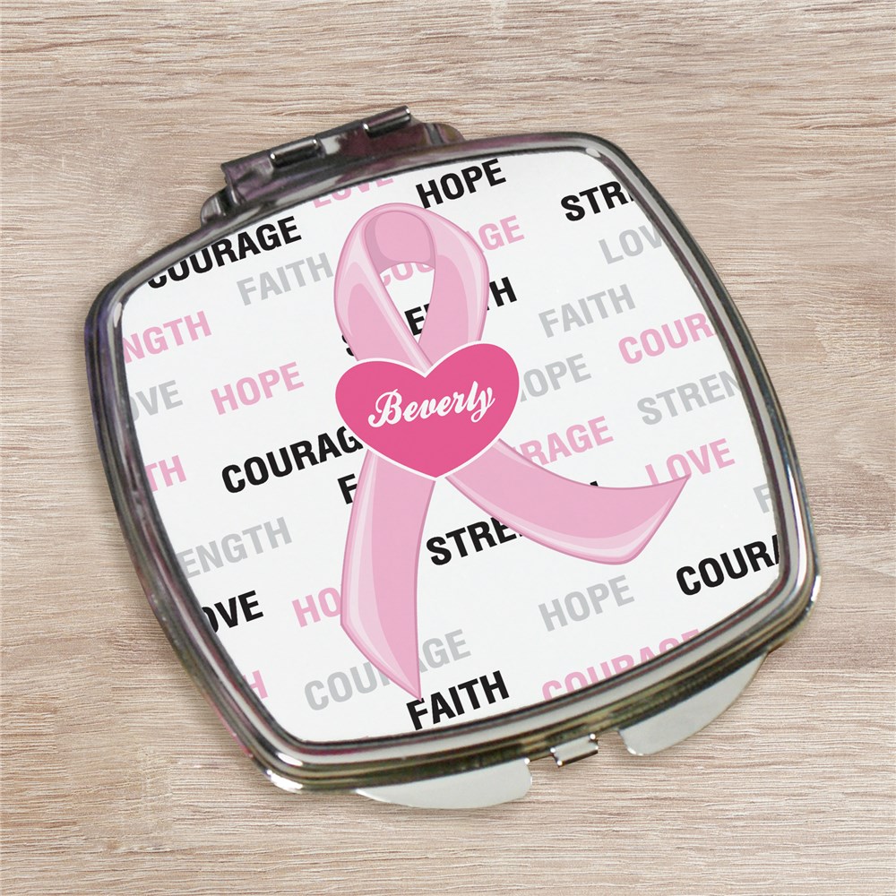 Personalized Breast Cancer Ribbon Compact Mirror 436639