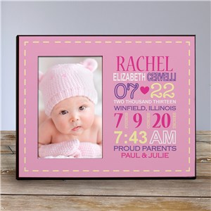 Personalized Girl Birth Announcement Printed Frame | Personalized Newborn Baby Gifts
