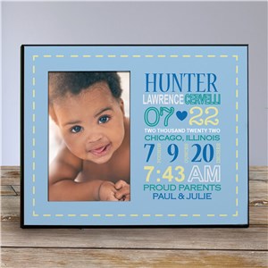 Personalized Boy Birth Announcement Printed Frame | Baby Frames
