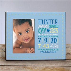 Personalized Boy Birth Announcement Printed Frame | Baby Frames
