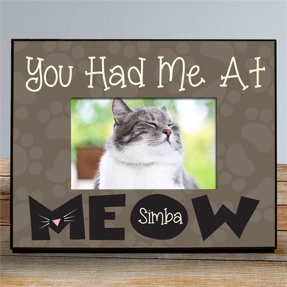 Personalized Had Me At Meow Printed Frame | Personalized Picture Frames