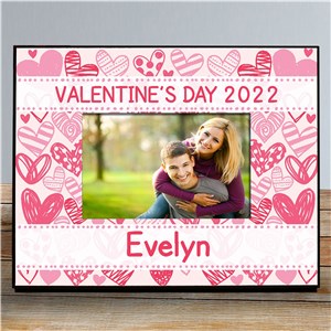 Personalized Pink Hearts Kids Photo Frame | Personalized Valentine's Day Gifts