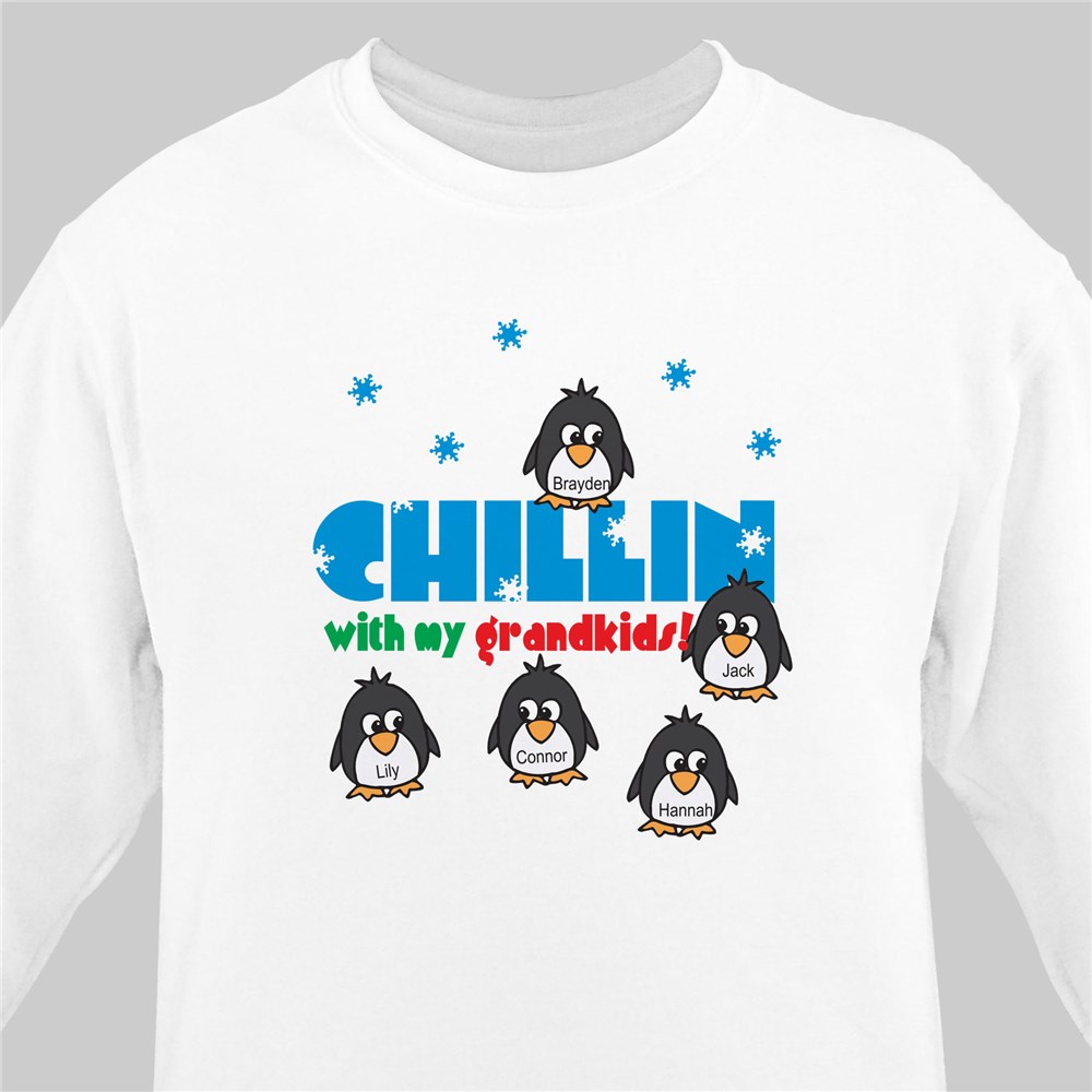 Chillin' Penguin Personalized Winter Sweatshirt | Personalized Christmas Shirt