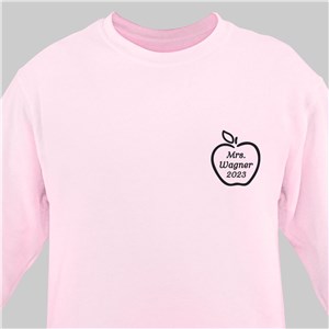 Embroidered Teacher Apple Sweatshirt