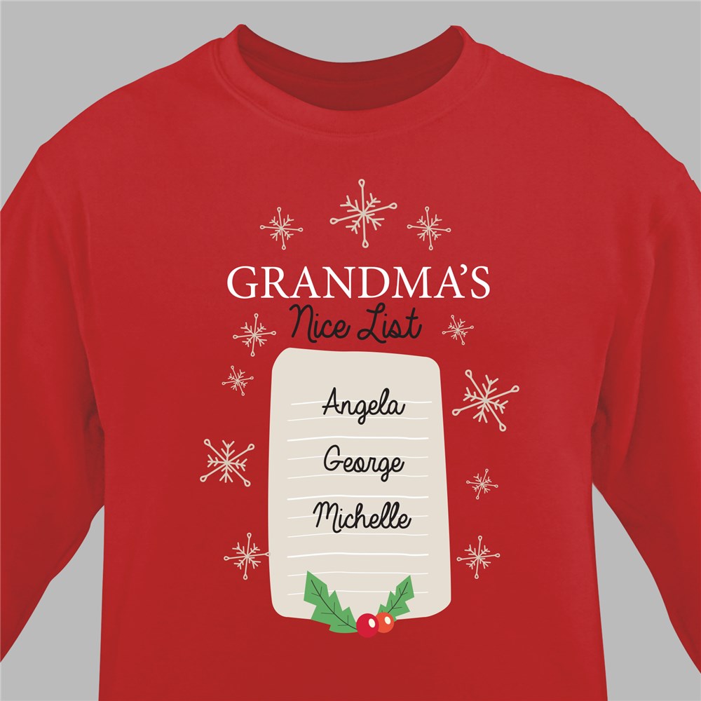 Personalized Holiday Sweatshirts | Nice List Christmas Sweatshirt