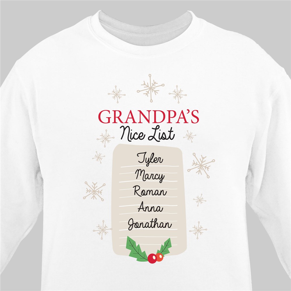 Personalized Holiday Sweatshirts | Nice List Christmas Sweatshirt