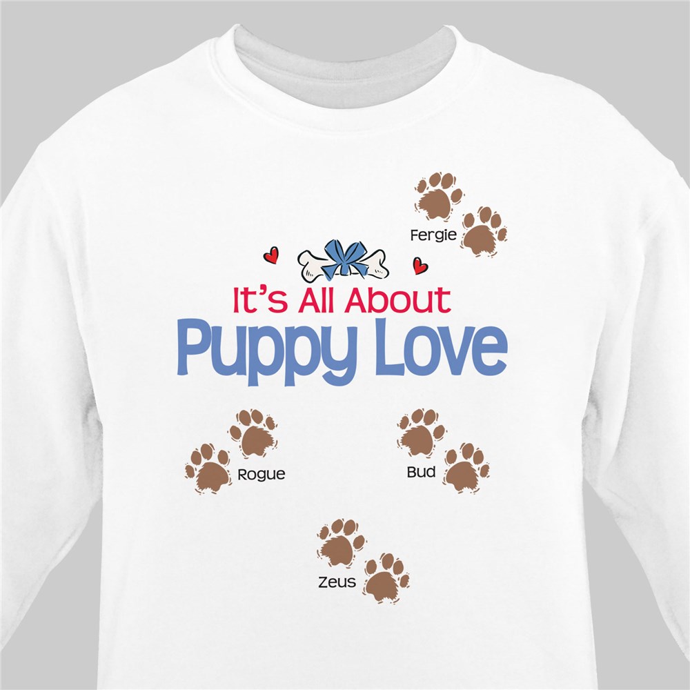 It's All About Puppy Love Personalized Pet Sweatshirt | Personalized Sweatshirts