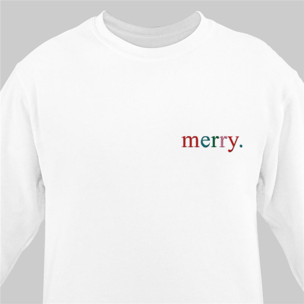 Embroidered Merry Holiday Sweatshirt 522007X