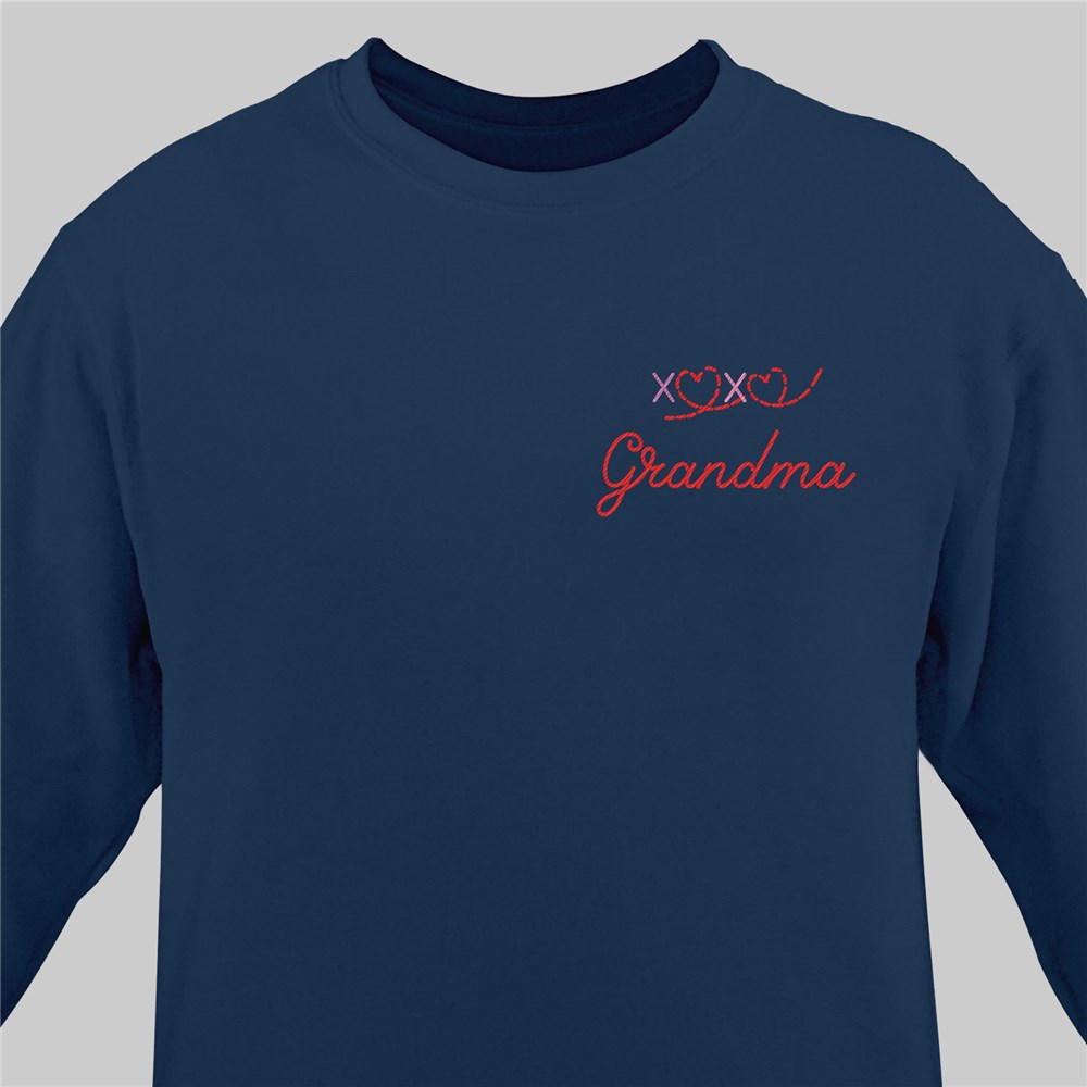Personalized Embroidered Xoxo Valentine's Day Sweatshirt