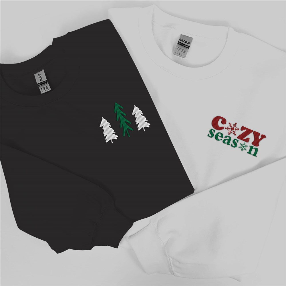 Embroidered Christmas Sayings Sweatshirt 522020X