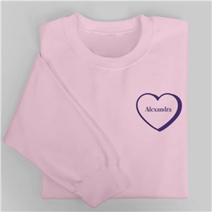 Embroidered Name Or Message In Heart Sweatshirt